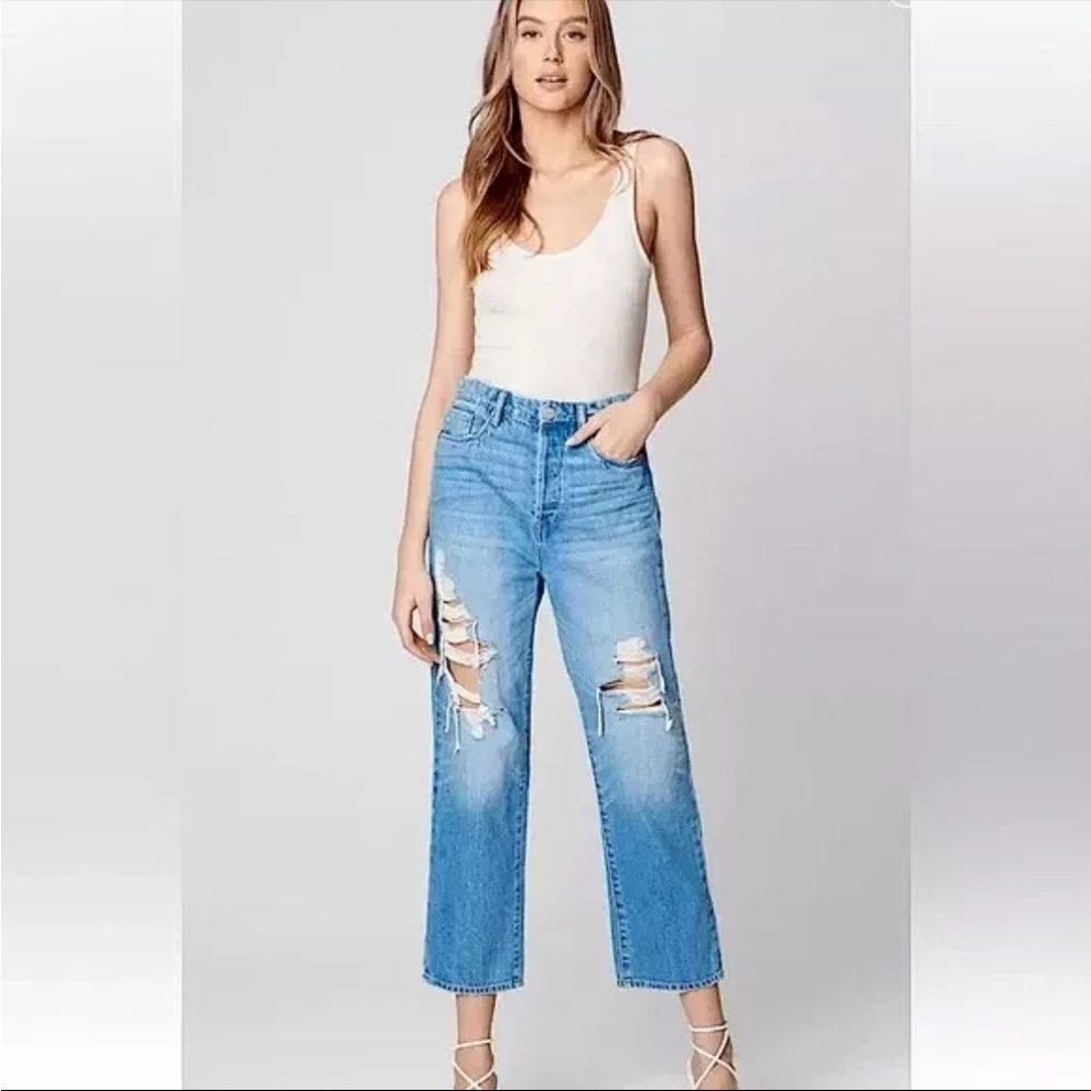 Blank NYC The Baxter Rib Cage Straight Leg Distressed Jeans size 25